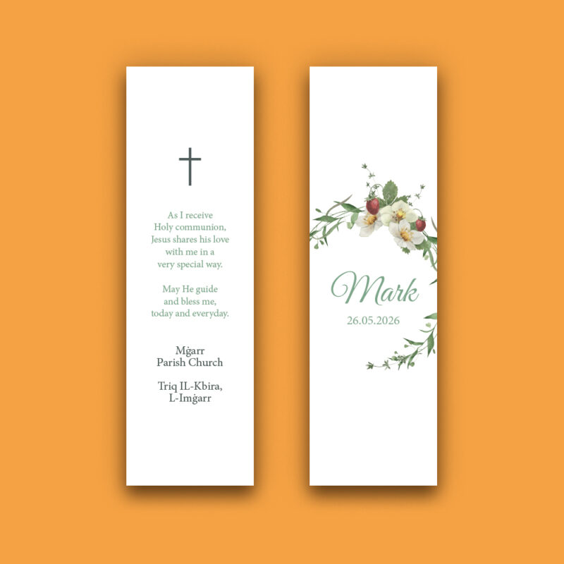 Custom First Holy Communion Bookmark Invitation